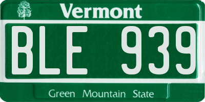 VT license plate BLE939