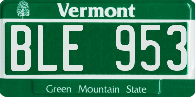 VT license plate BLE953