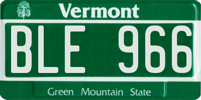 VT license plate BLE966