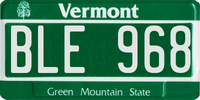 VT license plate BLE968
