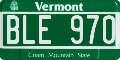 VT license plate BLE970
