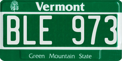 VT license plate BLE973