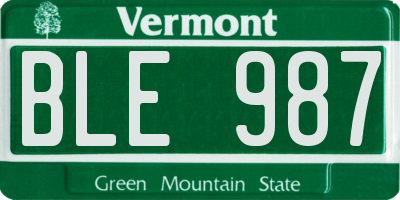 VT license plate BLE987
