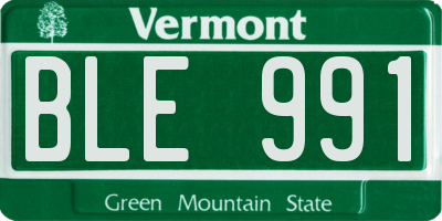 VT license plate BLE991