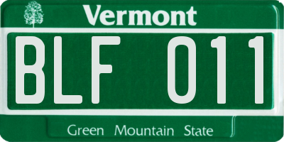 VT license plate BLF011