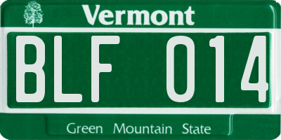 VT license plate BLF014
