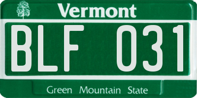 VT license plate BLF031