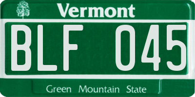 VT license plate BLF045