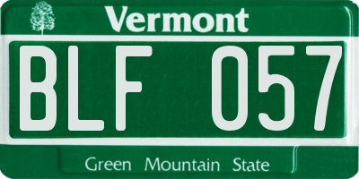 VT license plate BLF057