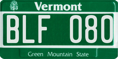 VT license plate BLF080