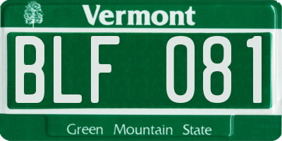 VT license plate BLF081
