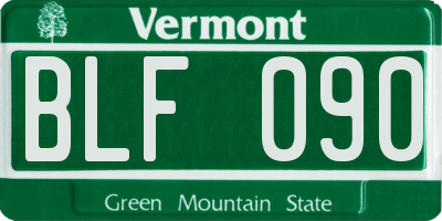 VT license plate BLF090