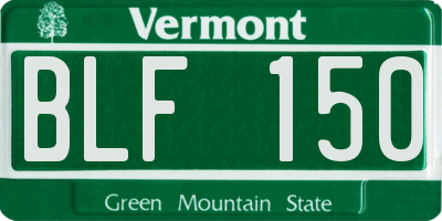 VT license plate BLF150