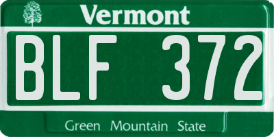 VT license plate BLF372
