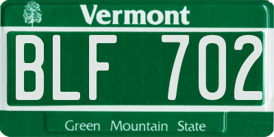 VT license plate BLF702