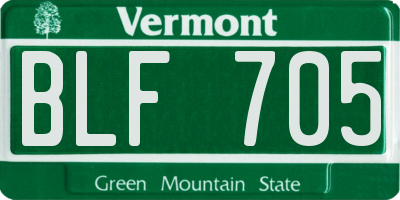 VT license plate BLF705