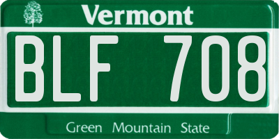 VT license plate BLF708