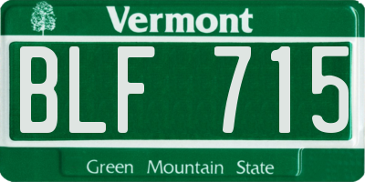 VT license plate BLF715