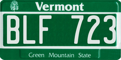 VT license plate BLF723