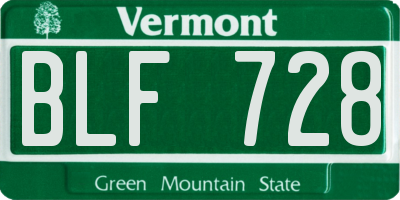 VT license plate BLF728