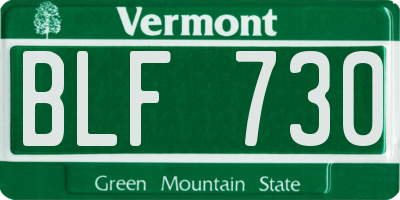 VT license plate BLF730