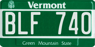 VT license plate BLF740