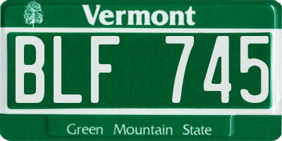 VT license plate BLF745