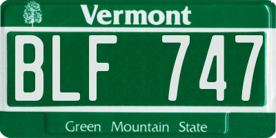 VT license plate BLF747
