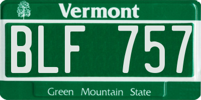 VT license plate BLF757