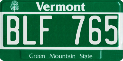 VT license plate BLF765