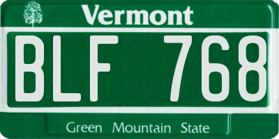 VT license plate BLF768