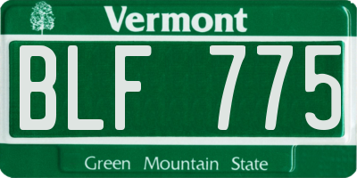 VT license plate BLF775