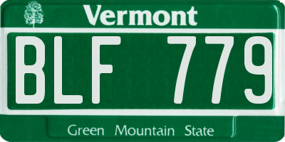VT license plate BLF779