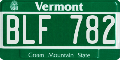 VT license plate BLF782