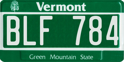 VT license plate BLF784