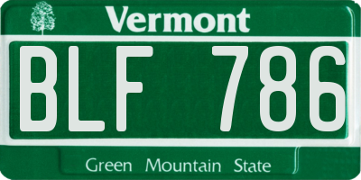 VT license plate BLF786
