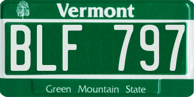 VT license plate BLF797