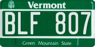 VT license plate BLF807