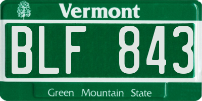 VT license plate BLF843