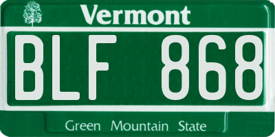 VT license plate BLF868
