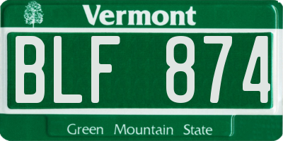 VT license plate BLF874