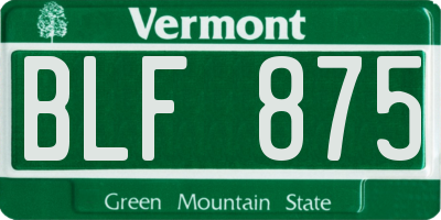 VT license plate BLF875