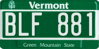 VT license plate BLF881