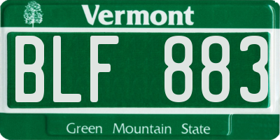 VT license plate BLF883