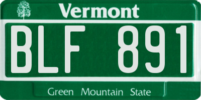 VT license plate BLF891