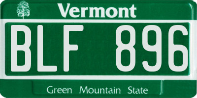 VT license plate BLF896