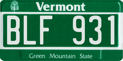 VT license plate BLF931