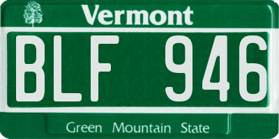 VT license plate BLF946