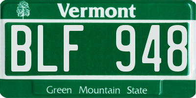 VT license plate BLF948