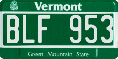 VT license plate BLF953